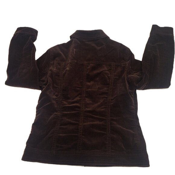 Esprit Corduroy Trucker Jacket Size 8 Cotton Spandex Brown Casual Jacket - Picture 2 of 14